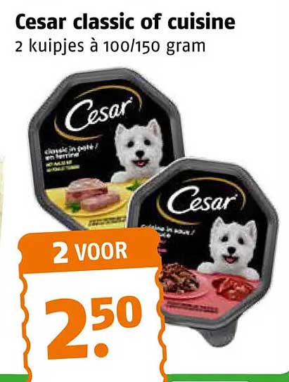 Cesar classic of cuisine 2 kuipjes à 100/150 gram 2 VOOR