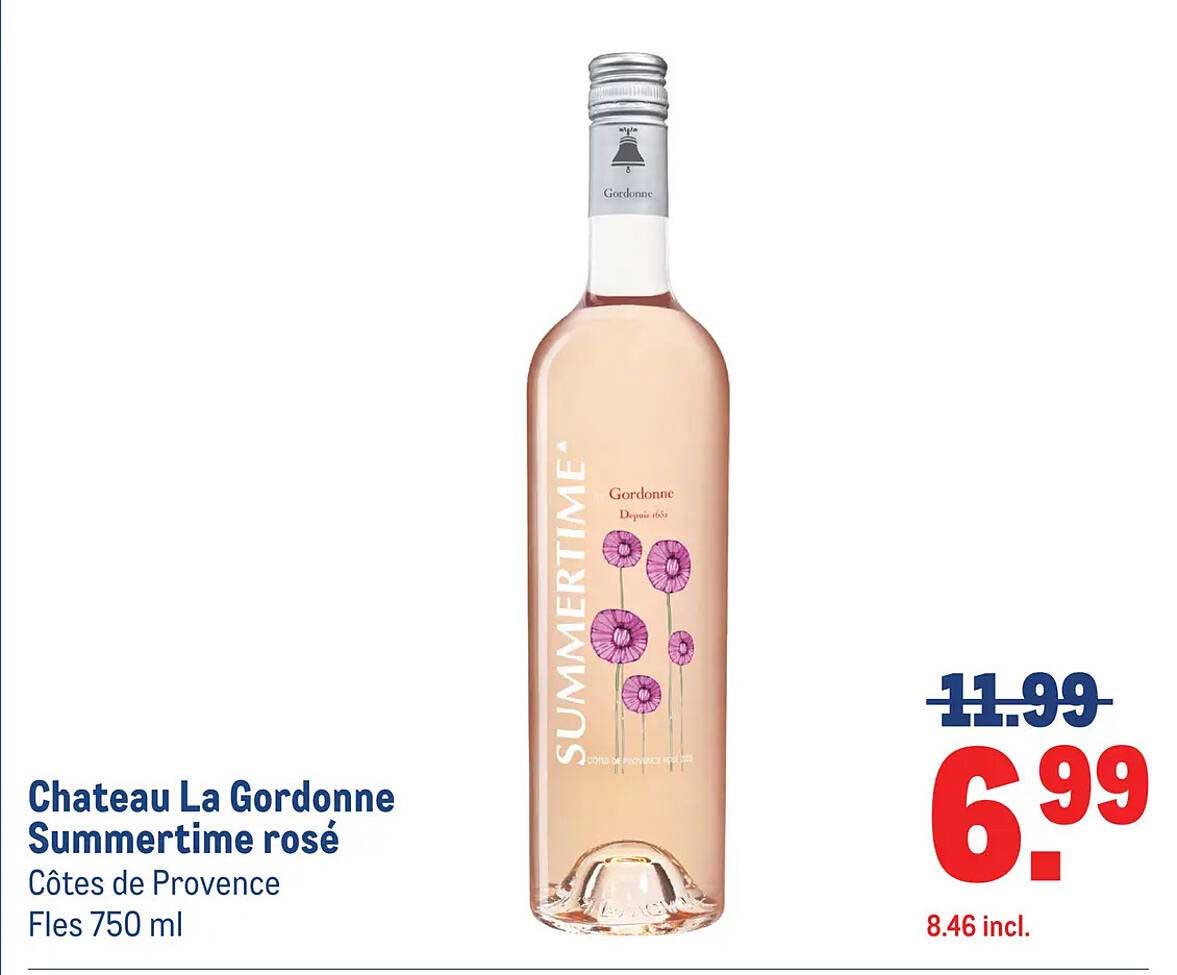Chateau La Gordonne Summertime rosé Côtes de Provence Fles 750 ml