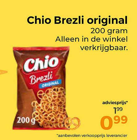 Chio Brezli original 200 gram Alleen in de winkel verkrijgbaar.