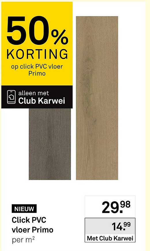 Click PVC vloer Primo 50% korting