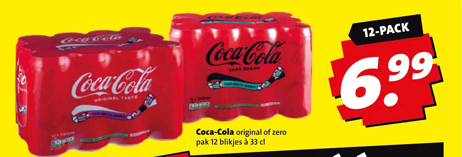 Coca-Cola original of zero pak 12 blikjes à 33 cl 12-PACK