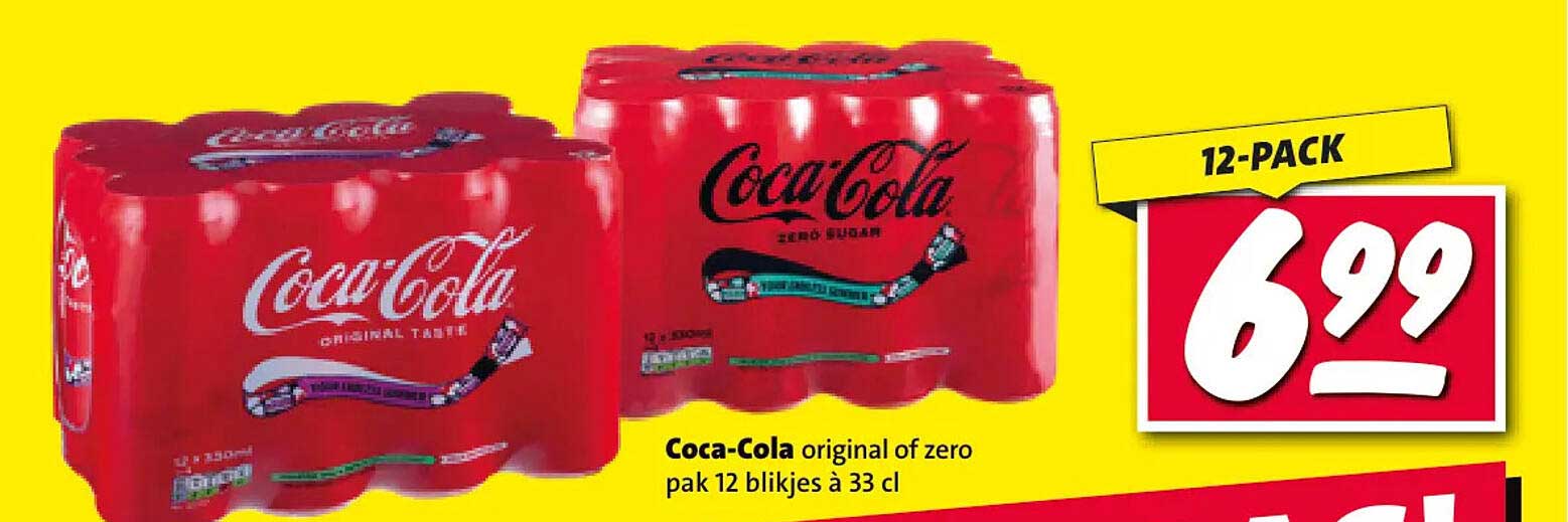 Coca-Cola original of zero pak 12 blikjes à 33 cl 12-PACK