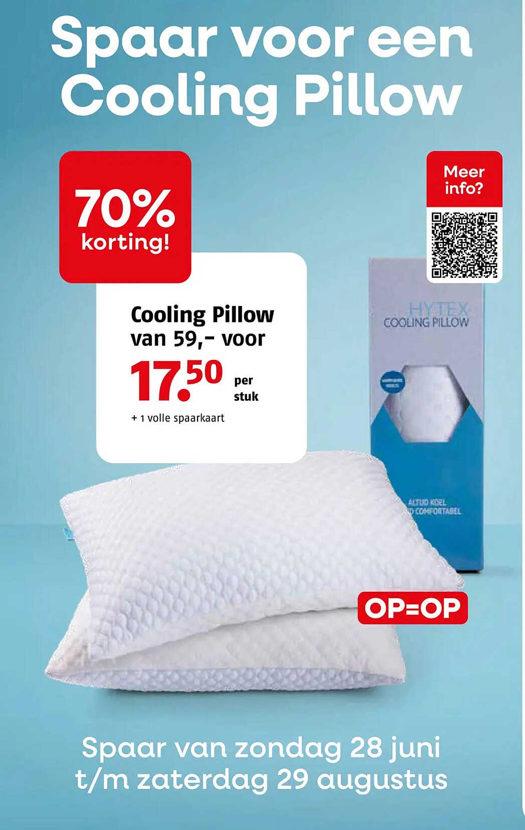 Cooling Pillow van 59,- voor 17,50 per stuk + 1 volle spaarkaart