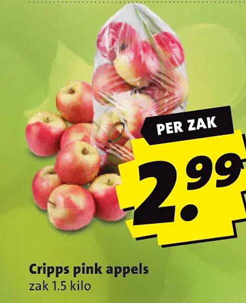 Cripps pink appels zak 1.5 kilo PER ZAK