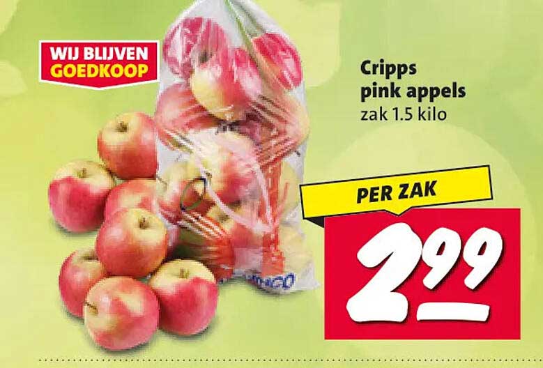 Cripps pink appels zak 1.5 kilo