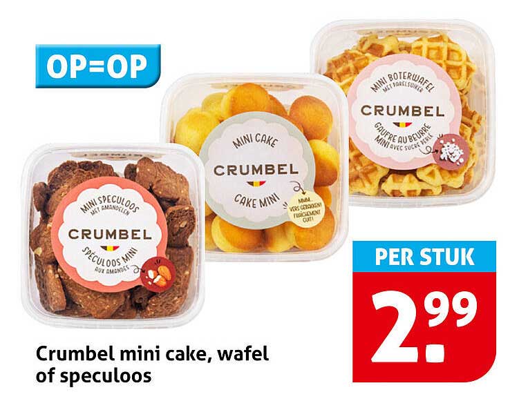 Crumbel mini cake, wafel of speculoos