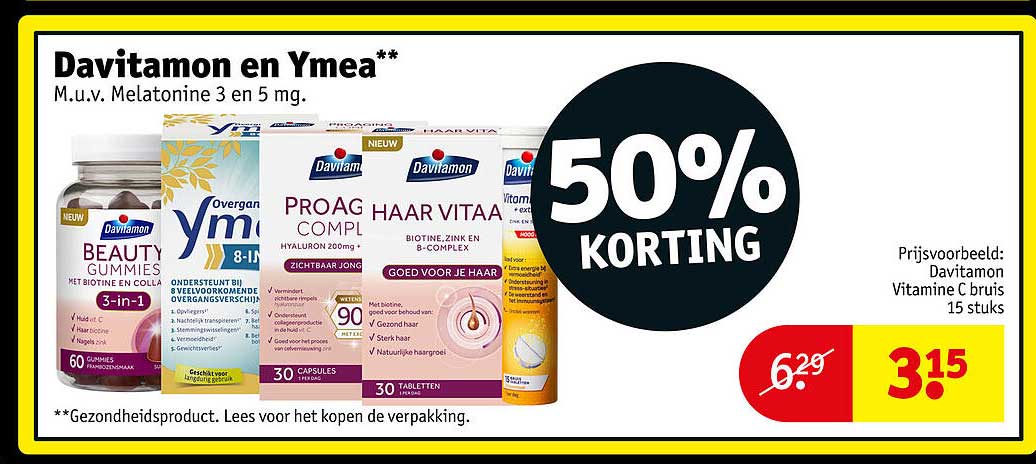 Davitamon en Ymea** 50% KORTING