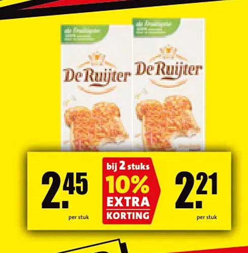 De Ruijter bij 2 stuks 10% EXTRA KORTING