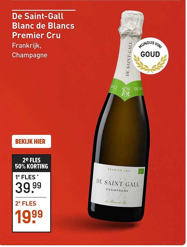 De Saint-Gall Blanc de Blancs Premier Cru Frankrijk, Champagne