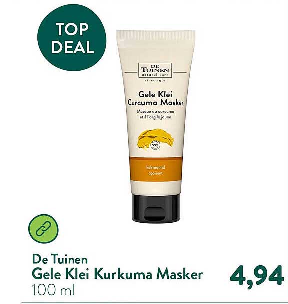 De Tuinen Gele Klei Kurkuma Masker 100 ml