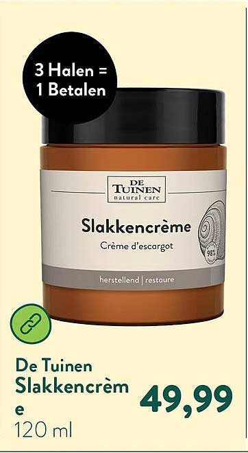 De Tuinen Slakkcrème 3 Halen = 1 Betalen