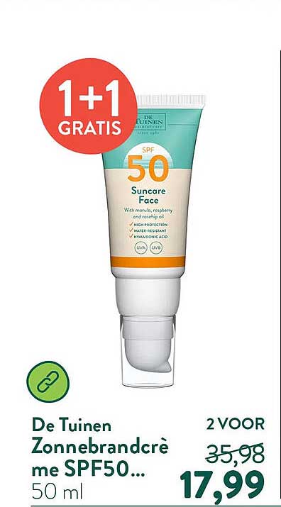 De Tuinen Zonnebrandcrème SPF50... 1+1 GRATIS