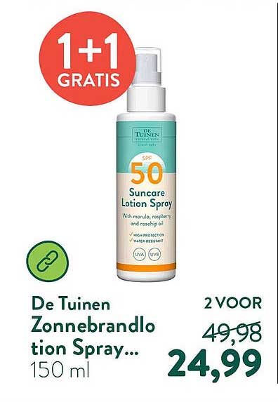De Tuinen Zonnebrandlotion Spray... 1+1 GRATIS