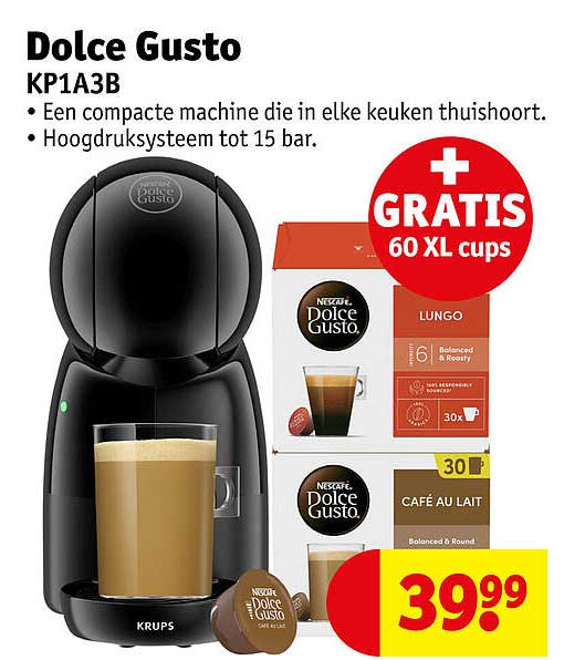 Dolce Gusto KP1A3B + GRATIS 60 XL cups