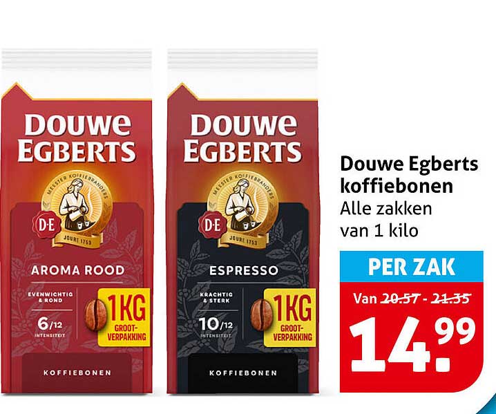 Douwe Egberts koffiebonen Alle zakken van 1 kilo PER ZAK