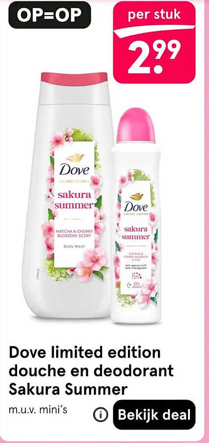 Dove limited edition douche en deodorant Sakura Summer OP=OP