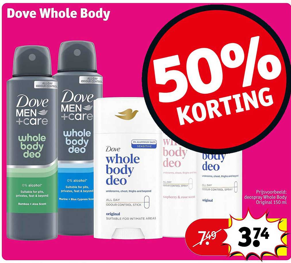 Dove Whole Body 50% korting
