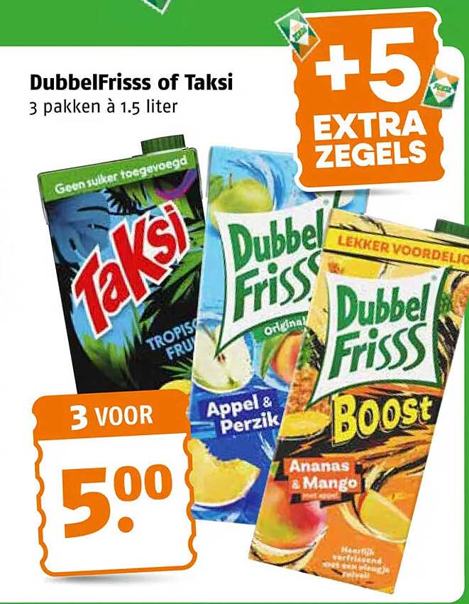 DubbelFrisss of Taksi 3 pakken à 1,5 liter