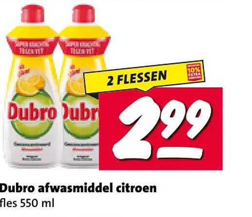 Dubro afwasmiddel citroen 2 flessen