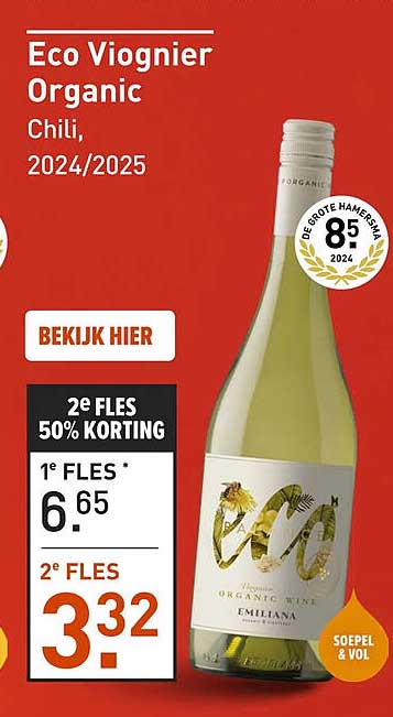 Eco Viognier Organic Chili, 2024/2025 2e fles 50% korting