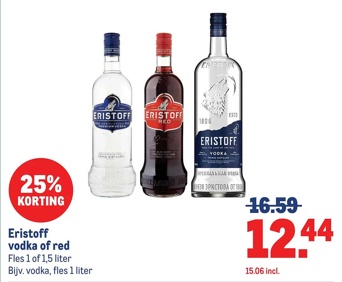 Eristoff vodka of red
