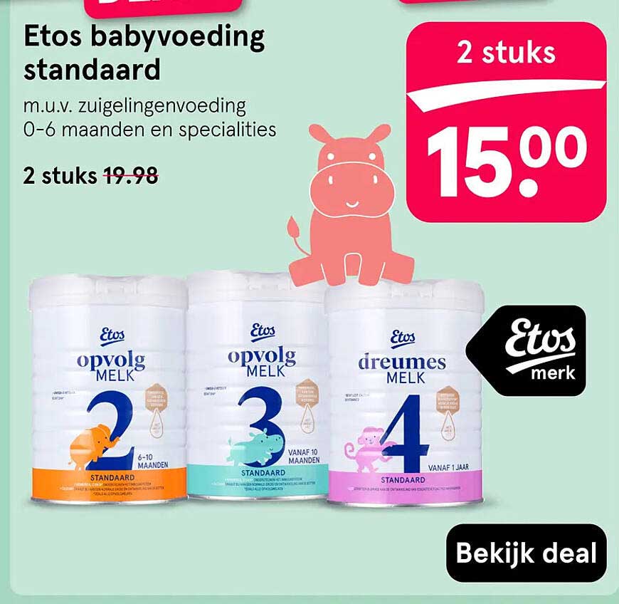 Etos babyvoeding standaard 2 stuks