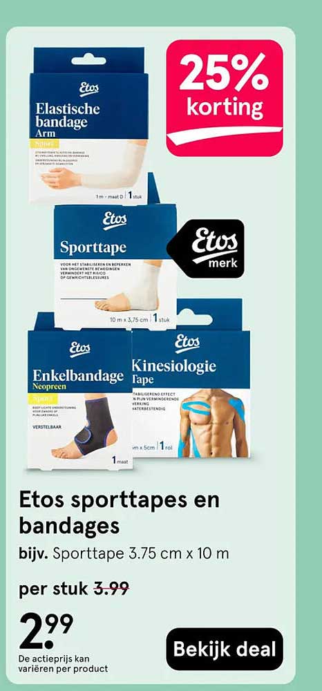 Etos sporttapes en bandages