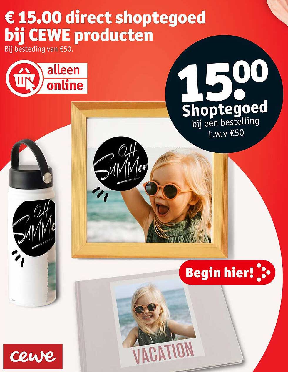 € 15.00 direct shoptegoed bij CEWE producten