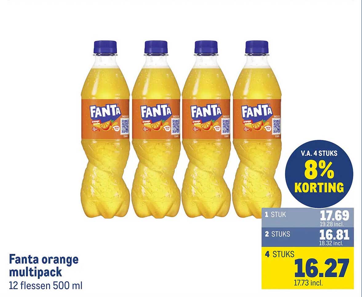 Fanta orange multipack 12 flessen 500 ml