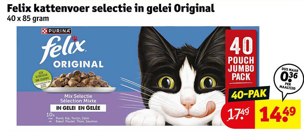 Felix kattenvoer selectie in gelei Original 40 x 85 gram