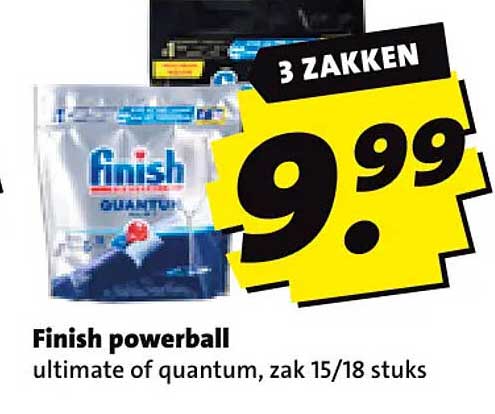 Finish powerball ultimate of quantum, zak 15/18 stuks