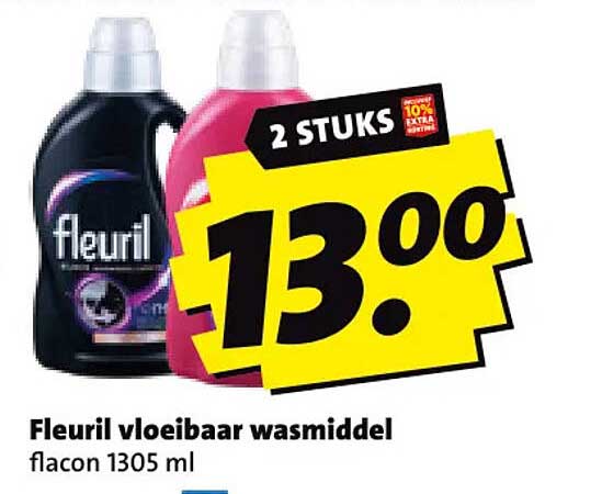 Fleuril vloeibaar wasmiddel flacon 1305 ml 2 STUKS