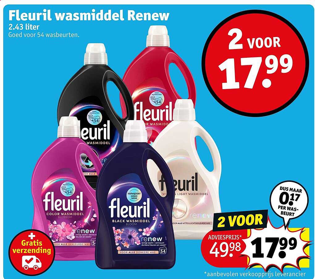 Fleuril wasmiddel Renew 2 voor 17.99