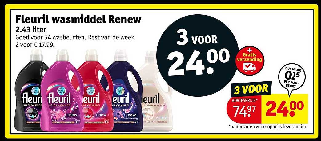 Fleuril wasmiddel Renew 2.43 liter