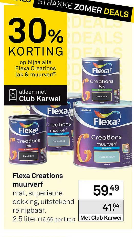 Flexa Creations muurverf 30% Korting alleen met Club Karwei
