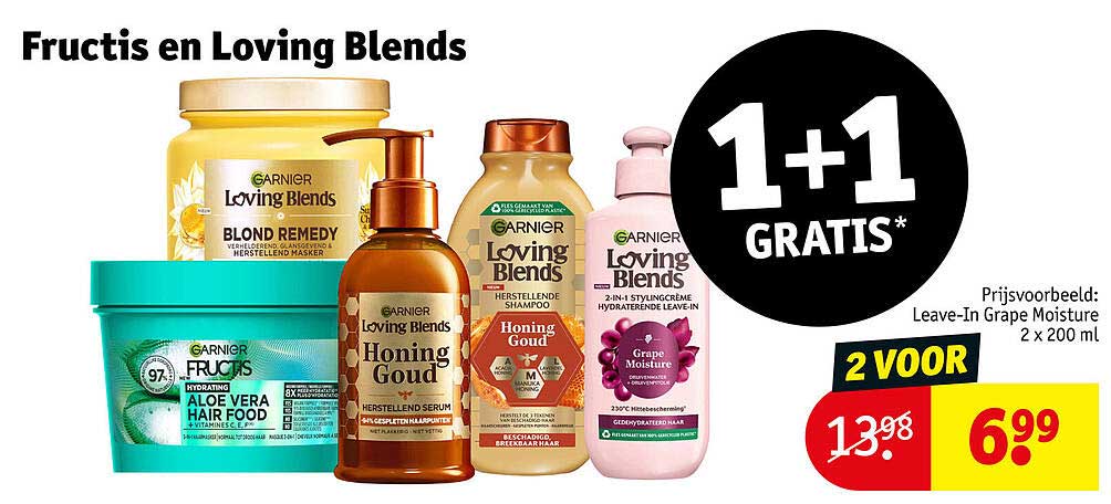 Fructis en Loving Blends 1+1 gratis