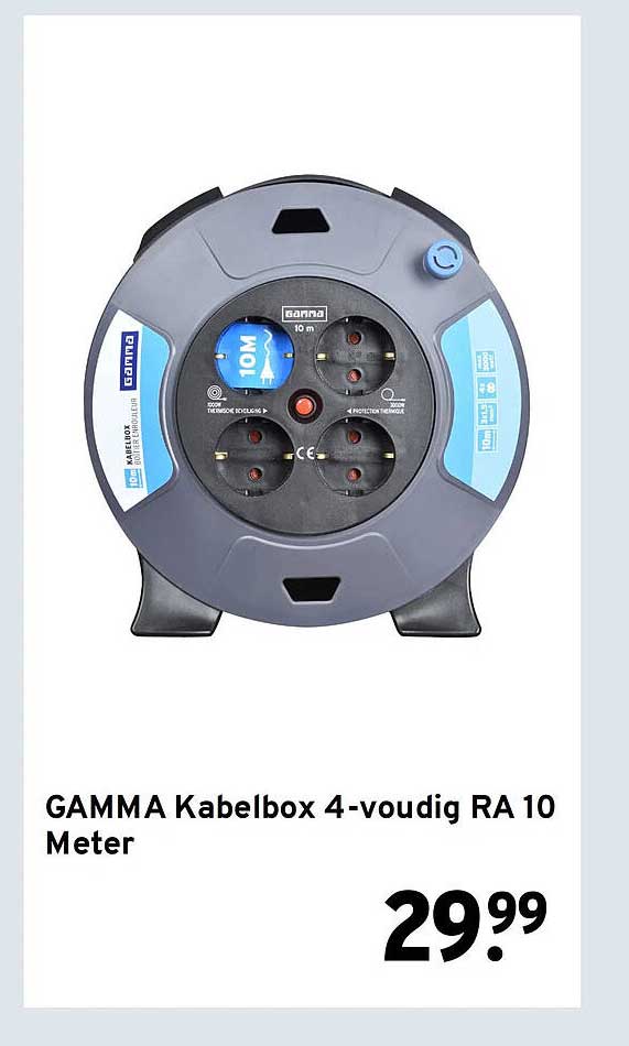 GAMMA Kabelbox 4-voudig RA 10 Meter