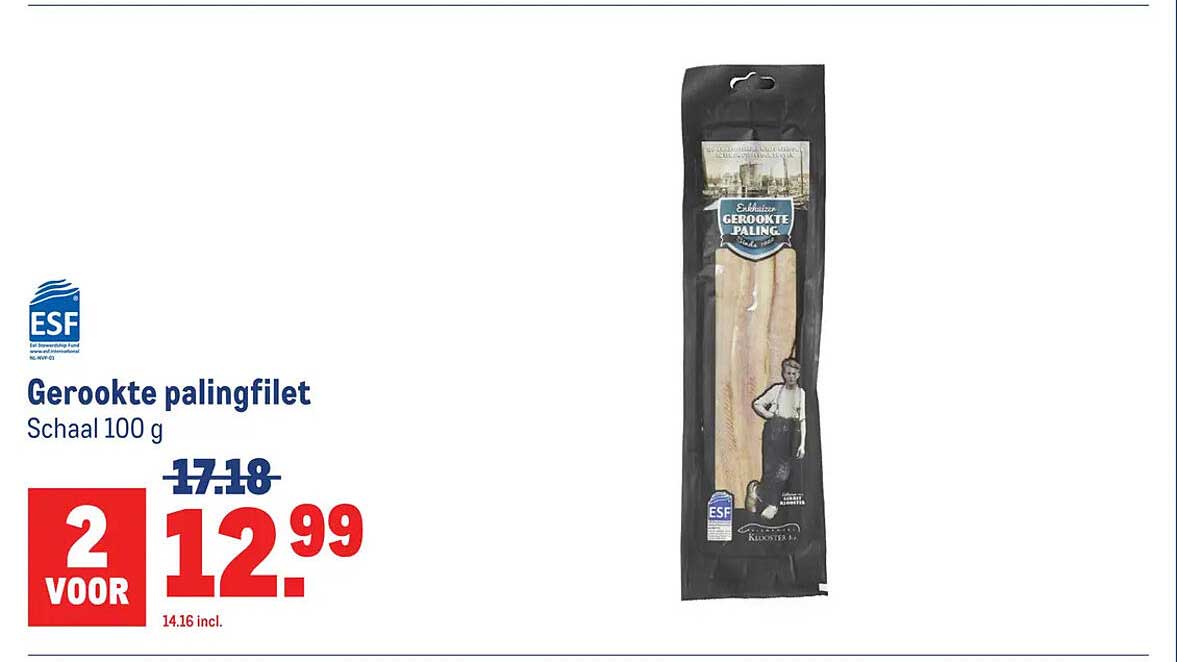Gerookte palingfilet Schaal 100 g 2 voor