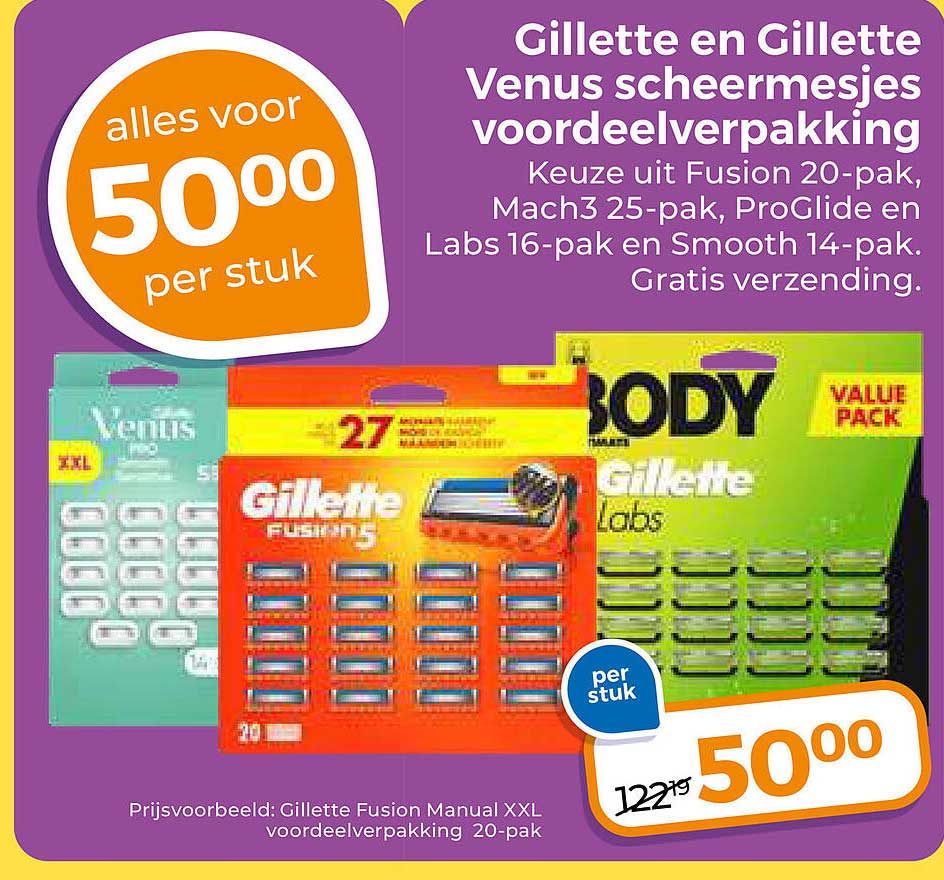 Gillette en Gillette Venus scheermesjes voordeelverpakking