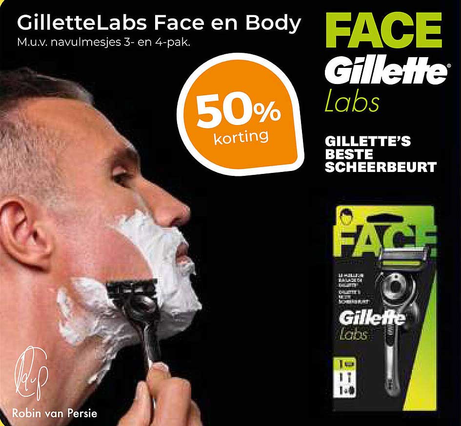 GilletteLabs Face en Body 50% korting