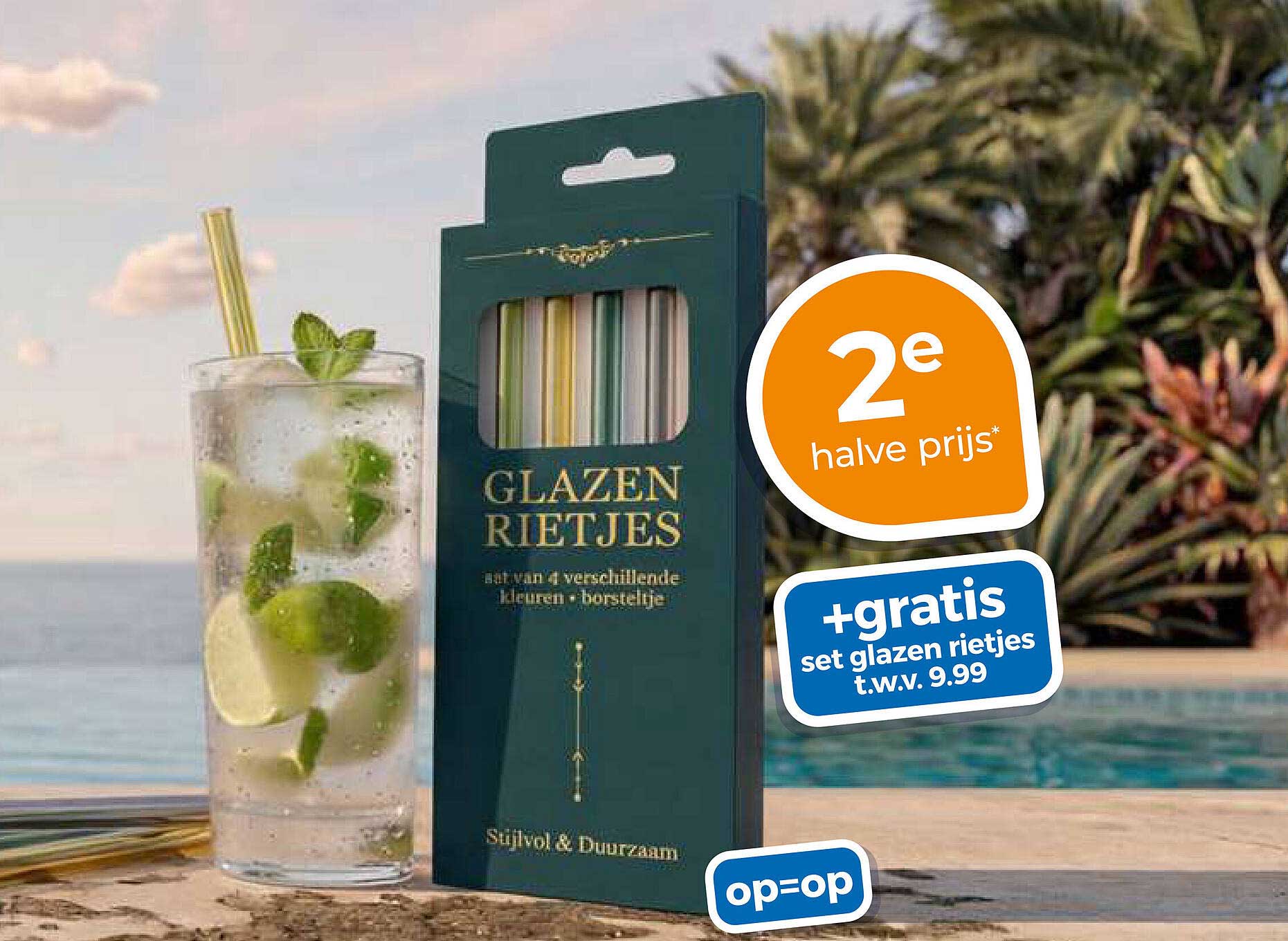 Glazen rietjes