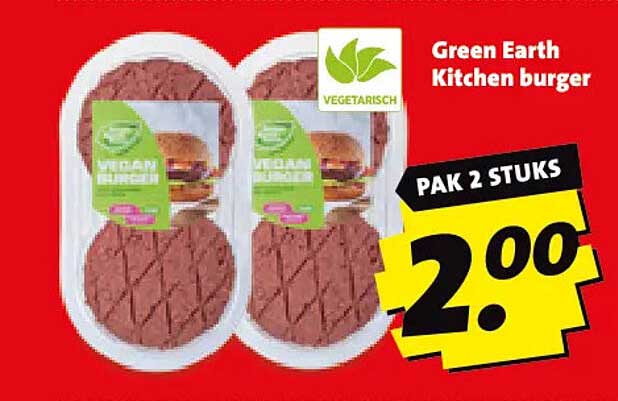 Green Earth Kitchen burger PAK 2 STUKS