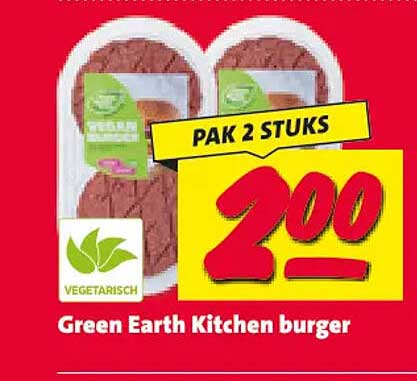 Green Earth Kitchen burger PAK 2 STUKS