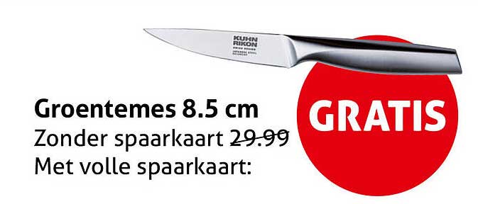 Groentemes 8.5 cm GRATIS