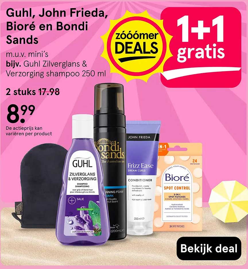 Guhl, John Frieda, Bioré en Bondi Sands 1+1 gratis