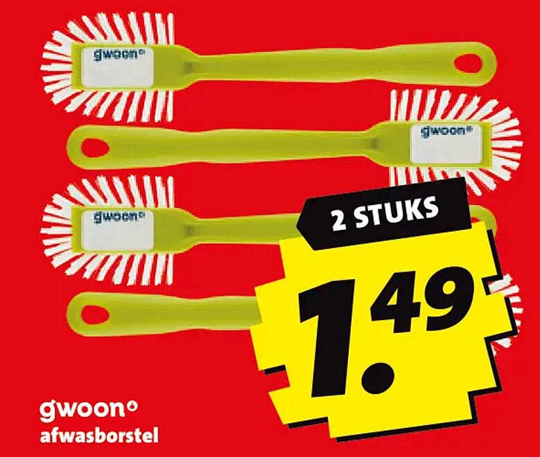 g'woon afwasborstel 2 stuks