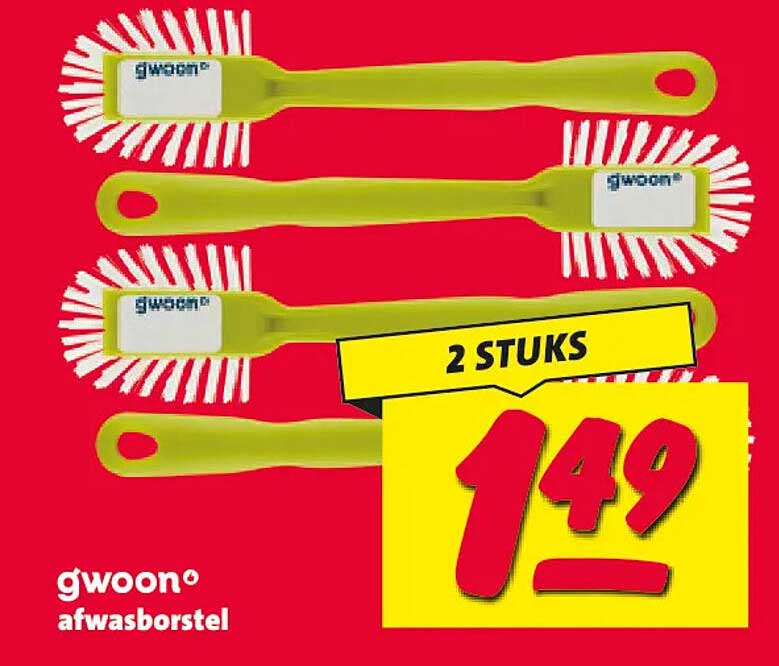 g'woon afwasborstel 2 STUKS