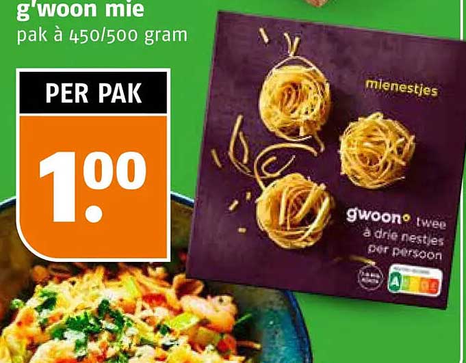 g'woon mie pak à 450/500 gram
