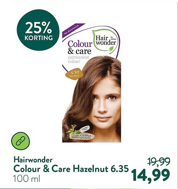 Hairwonder Colour & Care Hazelnut 6.35 100 ml 25% KORTING