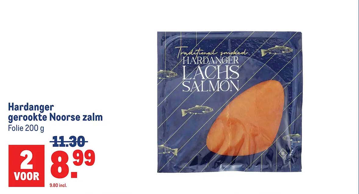 Hardanger gerookte Noorse zalm Folie 200 g 2 voor